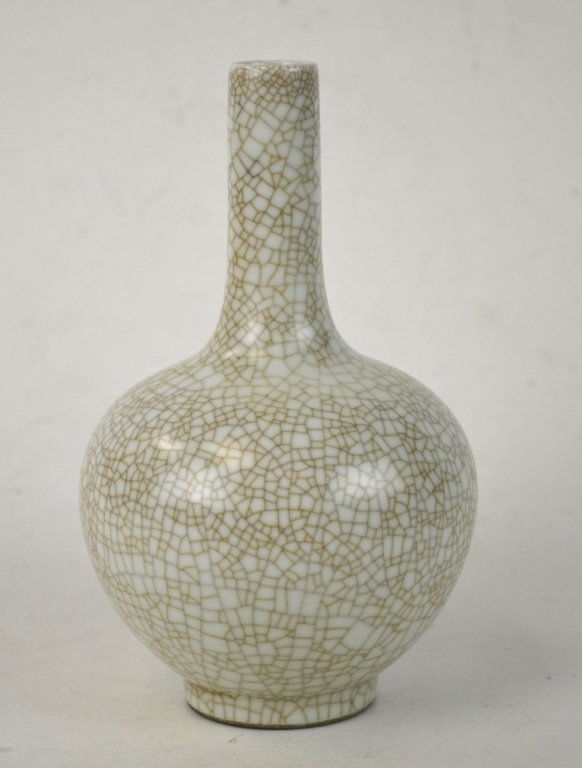 Chinese Celadon Crackle Bottle Vase (1 of 8)