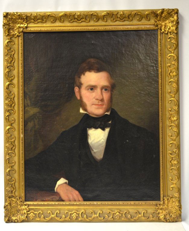 Thomas Sully Framed Oil Painting On Board: Portrait of a man. Painting by Thomas Sully (1783 -1872), a famous American portrait painter, who was born in Great Britain lived most of his life in Philadelphia. Dated and signed He is the painter o