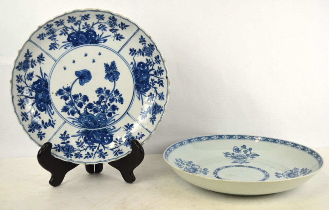 18th Cen. Two Chinese Blue & White Plates (1 of 10)