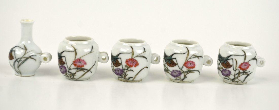 Five Miniature Chinese Famille Rose Objects (1 of 10)