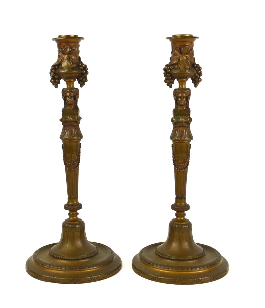 Pr Bronze French F. Barbedienne Candle Holders (1 of 10)
