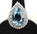 Aquamarine Earrings & Ring w. Diamond & Gold - 2