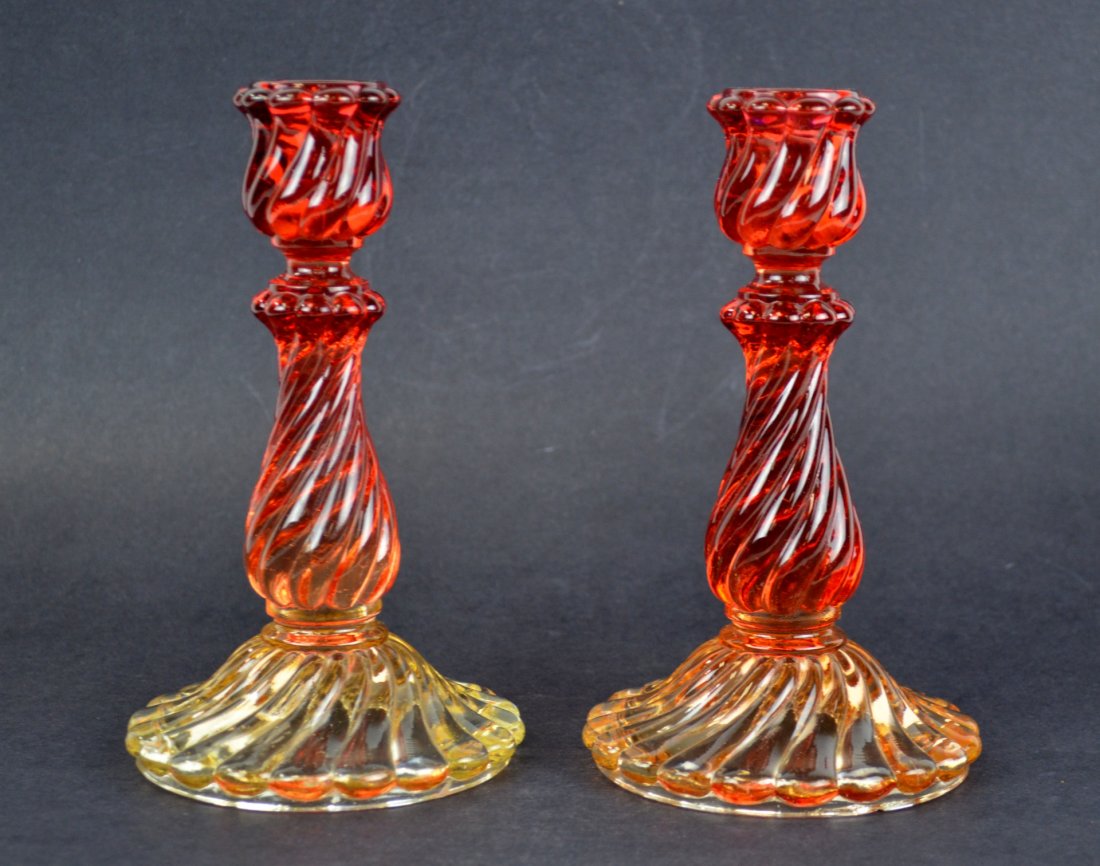 Pr Baccarat Glass Candle Holders (1 of 8)