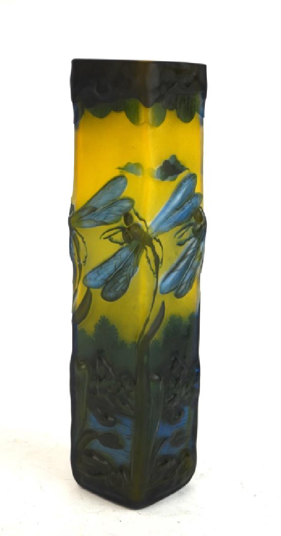 Galle Style Square Art Glass Vase (1 of 8)