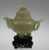 A Chinese Greenish White Tripod Jade Censer and cover.