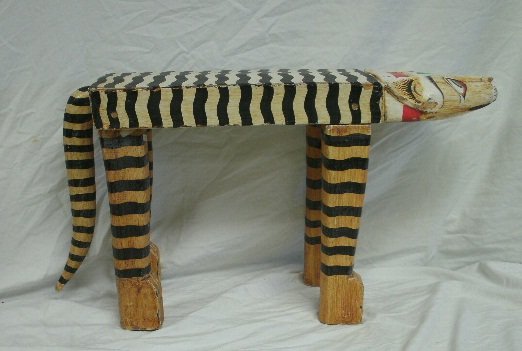 Carved Solid Wood Carved & Painted Cat Stool: Carved Solid Wood Carved & Painted Cat Stool. This Cat Stool has nice carved detail to it and extrodanry painting detail to it. Nice Vibrant Colors, makes this unique stool a must have for any cat lov