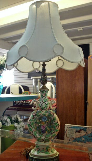 ANTIQUE PORCELAIN CAPODIMONTE TABLE LAMP