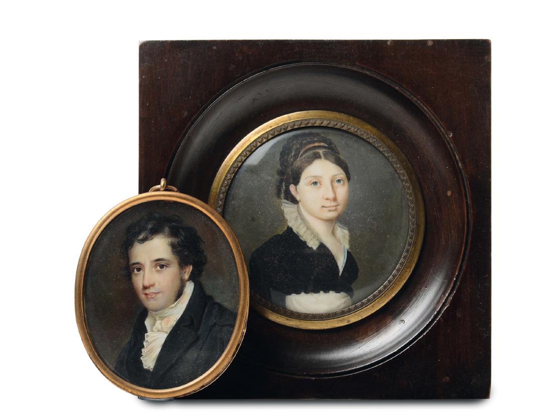 Lotto di due miniature, XIX secolo, Gentildonna (1 of 1)