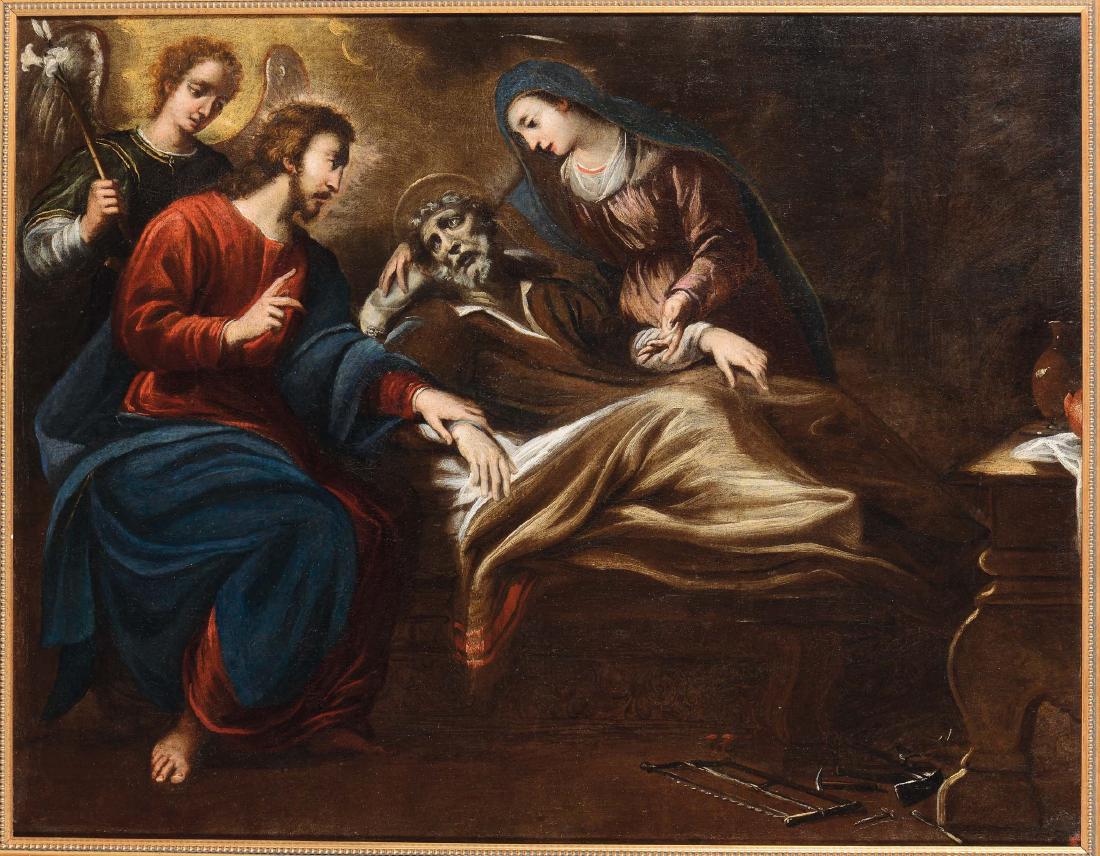 Bartolomeo Biscaino (1632-1657) cerchia di, Morte di: olio su tela, cm 116x90