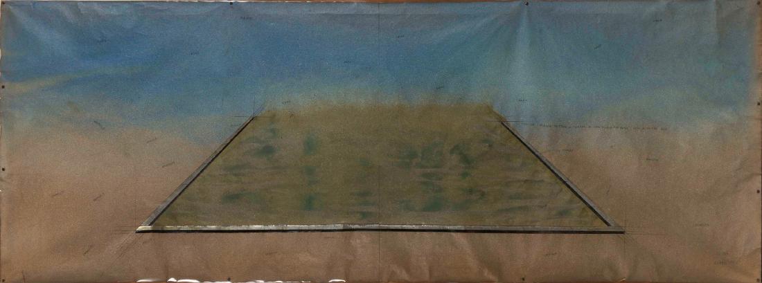 Gilberto Zorio (1944), Spiaggia, 1972: multiplo su tela, cm 70x196 firmato e numerato in basso a destra ed. 24/50