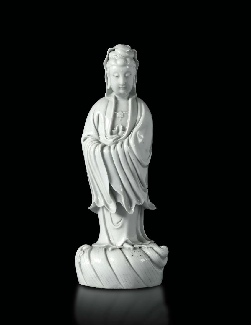A Guanyin in Blanc de Chine porcelain, China, Qing (1 of 1)
