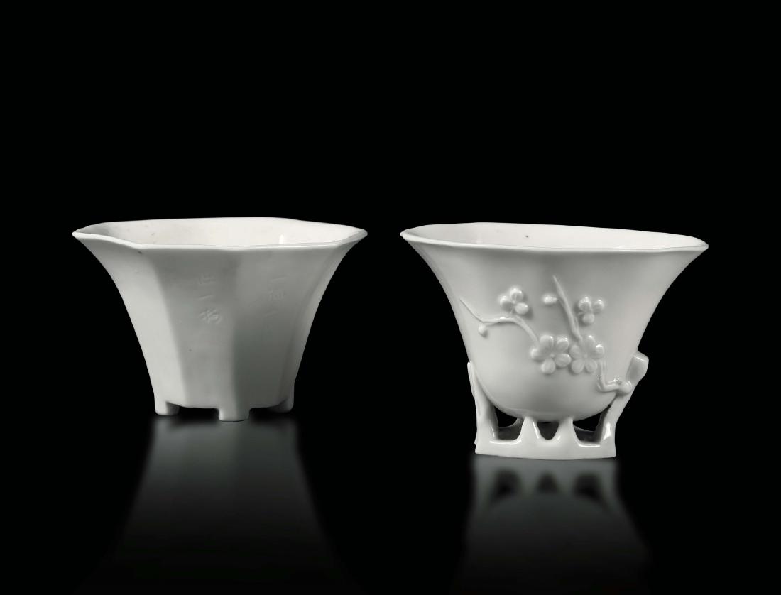 Two drinking cups in Blanc de Chine porcelain, China (1 of 1)