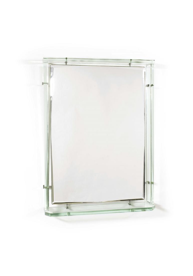 Fontana Arte,: Specchio con cornice in vetro molato. Prod. Fontana Arte, Italia, 1950 ca. cm 58x78x12