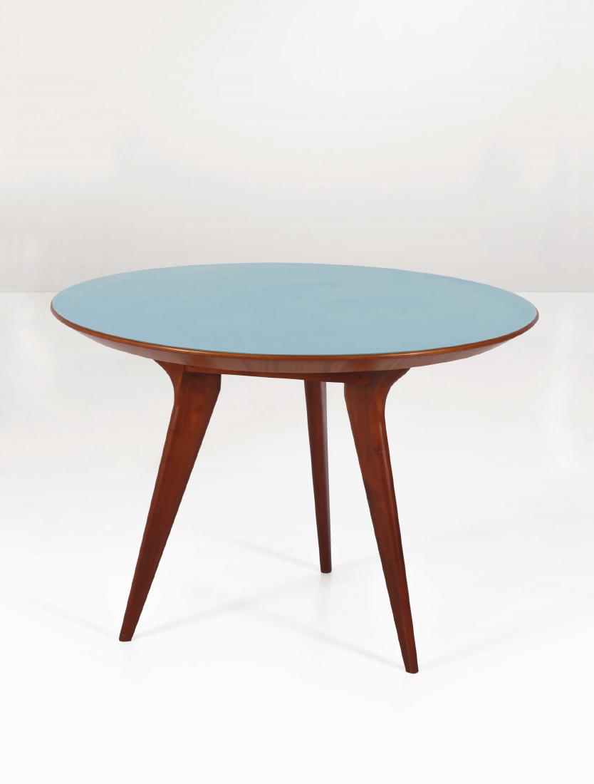 Tavolo con struttura in legno e piano in laminato: Prod. Italia, 1950 ca. cm 110x80