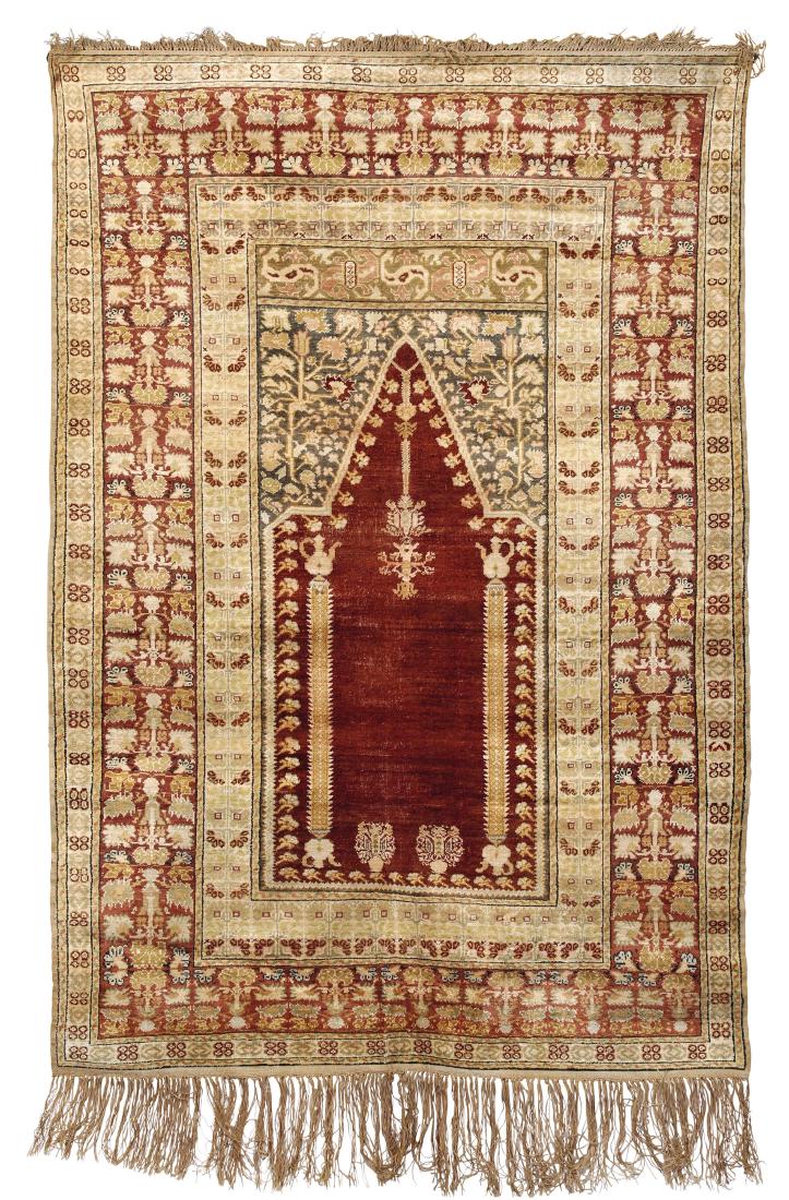 Tappeto anatolico Panderma in seta  XX secolo, (1 of 1)