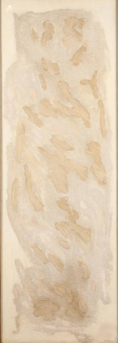 Giulio Turcato (1912-1995), Arcipelago, 1972: tecnica mista su tela, cm 200x70 Etichetta e timbro al retro della Galleria Arte Centro, Milano Etichetta al retro dellâ€™Associazione culturale Break Club, Roma Opera registrata presso lâ€™