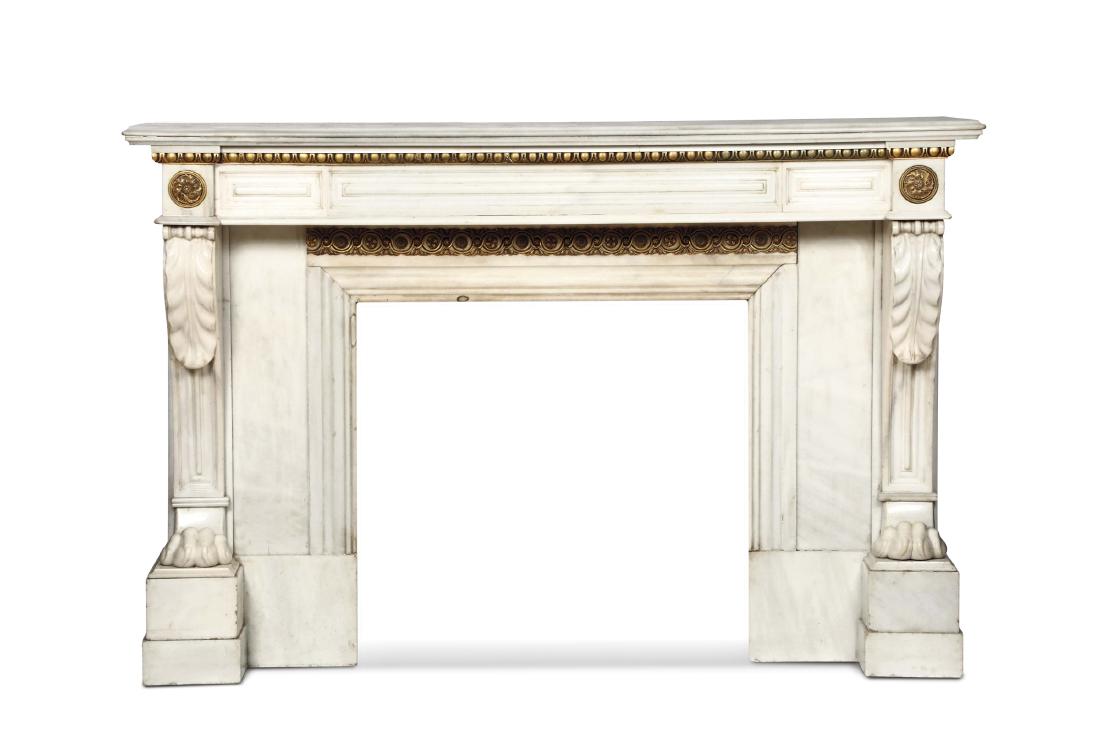 A chimney in carved white marble with details in (1 of 1)