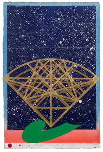 Lucio Del Pezzo (1933), Tycho paraphrasis & D. W. Teske: mixed media, collage and montage on paper on board, cm 57x37 signed lower right, titled and dated in the centre signed, dated and titled on the back Photo certificate curated by Galleria d’Arte