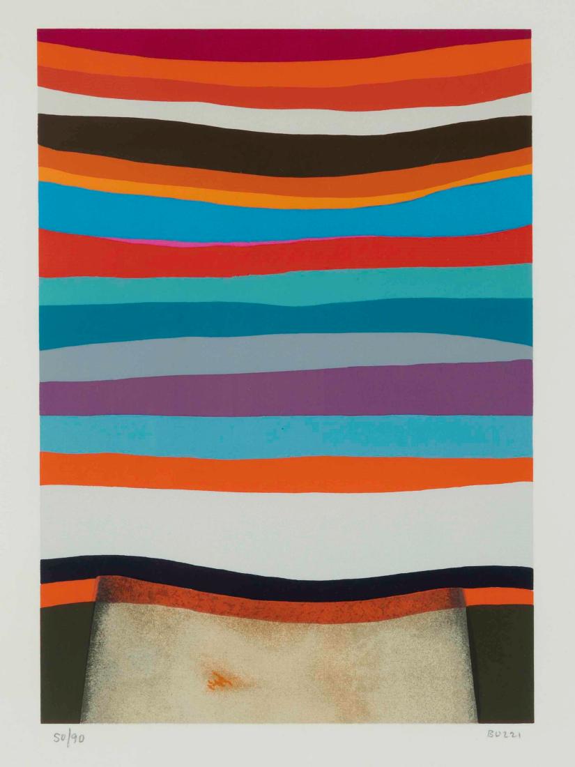 Alberto Burri (1915-1995), Trittico, 1973-1976: colored litography on Fabriano paper, cm 43,3x35,2 signed lower right es. 50/90 15 artist's proofs