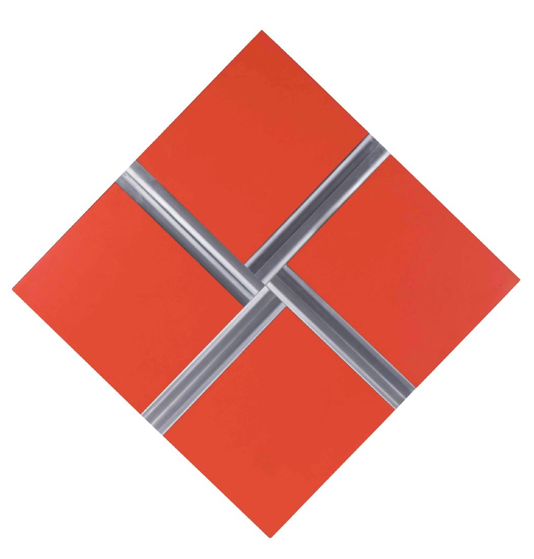 Getulio Alviani (1939), Testura vibratile: aluminium and laminate on board, cm 72,5x72,5 signed on the back Label of the Artist' Studio on the back Label of Ursula Lichter Gallery, Frankfurt on the back