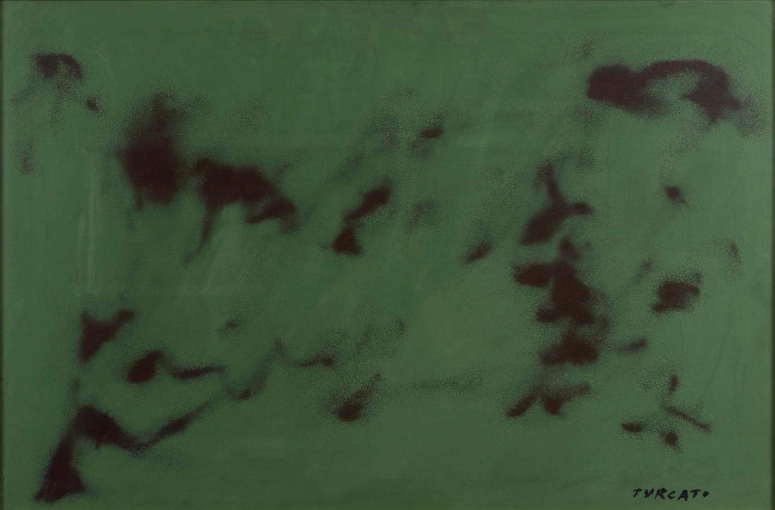 Giulio Turcato (1912-1995), Cangiante verde: Acrylic on Canvas Cm 60 x 70 Signature on bottom right Work registered at Archivio GIulio Turcato, Rome
