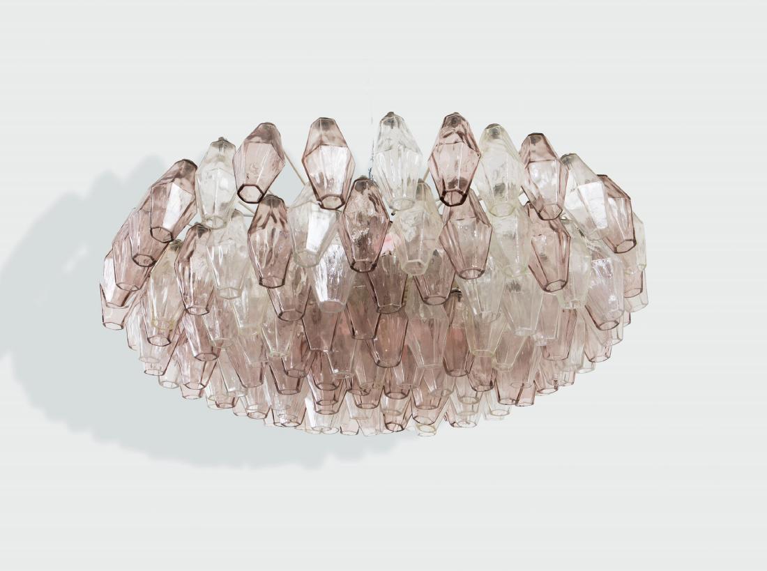 Venini, a plafond lamp with a metal structure and glass (1 of 1)