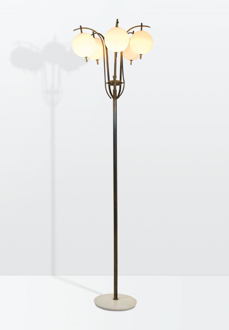 Arredoluce, a floor lamp with a brass and lacquered (1 of 1)