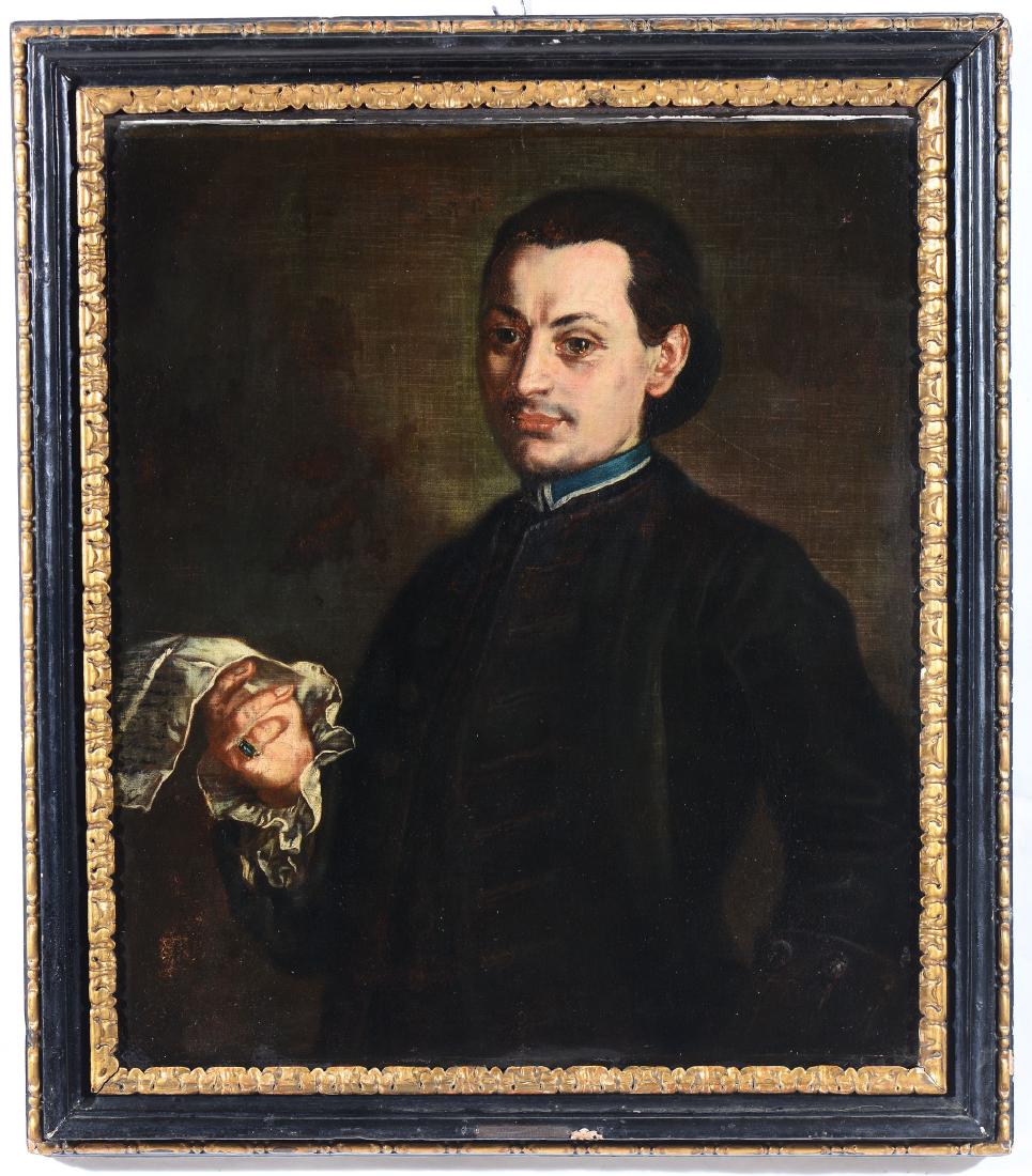 Alessandro Longhi (Venezia 1733-1813), Ritratto di: olio su tela, cm 68,5x56