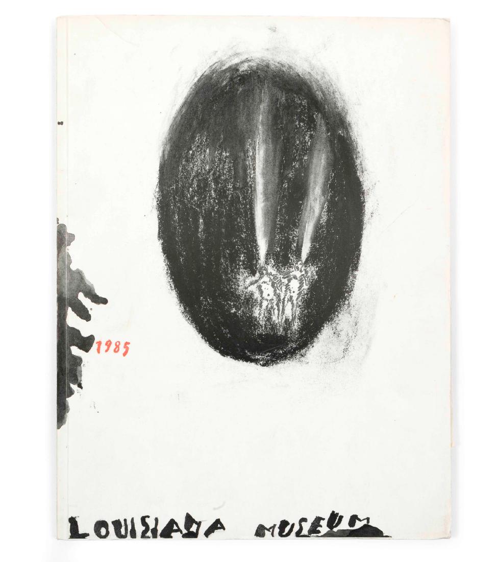 Enzo Cucchi (1949), â€œIL DESERTO DELLA SCULTURAâ€: Catalogue of the exhibition Louisiana Museum original etching by Cucchi signed, numbered and dedicated to an important Italian critic Edition 14/90 Edited by Bernd Kluser, 1985