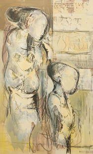 Mario Bionda (1913-1985), Senza titolo, 1972: mixed media on paper, cm 82x52 signed and dated lower right