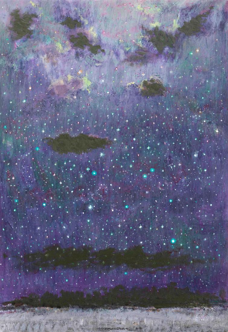 Natale Addamiano (1943), Cielo stellato, 2009: oil on canvas, cm 50x35 signed and dated lower centre signed, titled and dated at the back Certificate of Authenticity by the artist