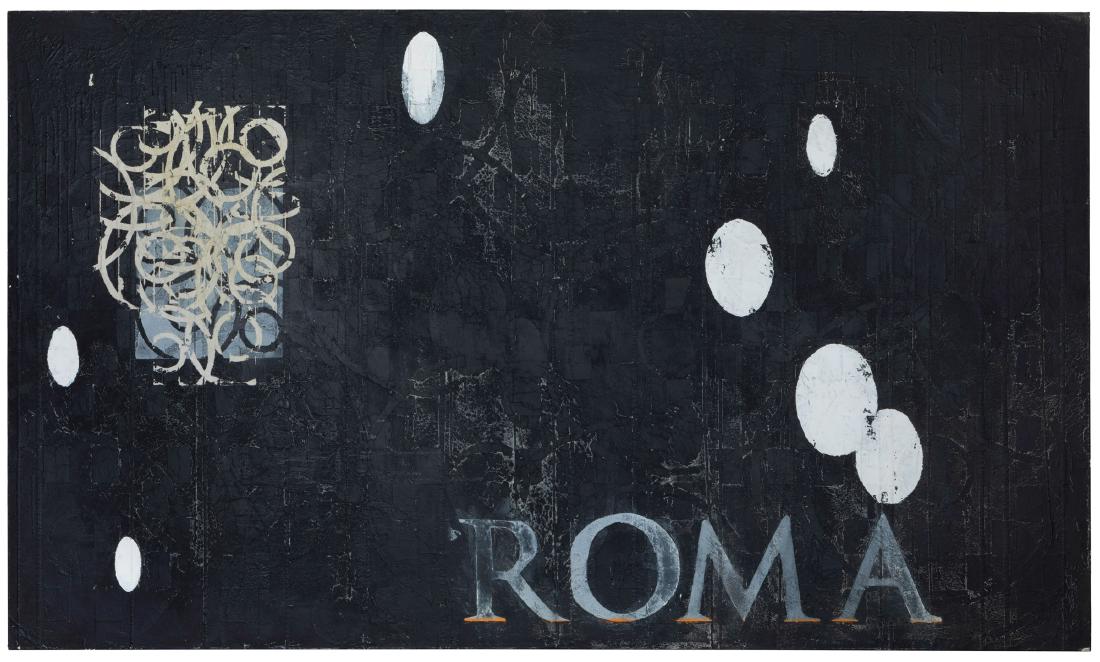Roberto Floreani (1956), Roma V (L'antro di Piranesi),: mixed media on canvas, cm 130x220 signed, titled and dated on the back