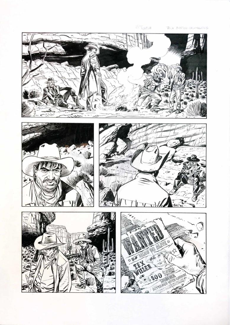Roberto De Angelis (1959), Tex. Vivo o Morto: Pencil and ink on thin cardboard, cm 35x50.