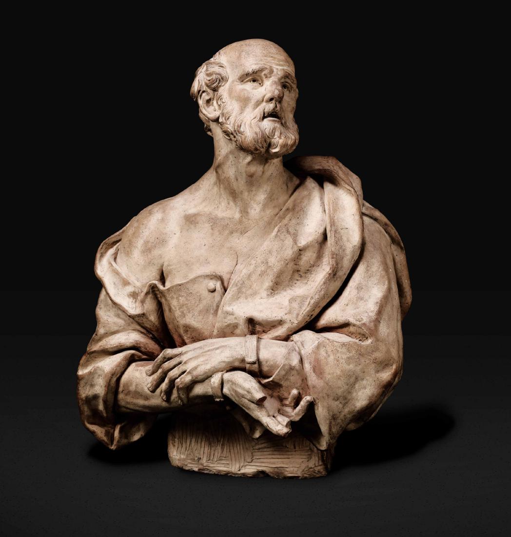 A terracotta bust, I. A. Ponsonelli, 16-1700s (1 of 3)