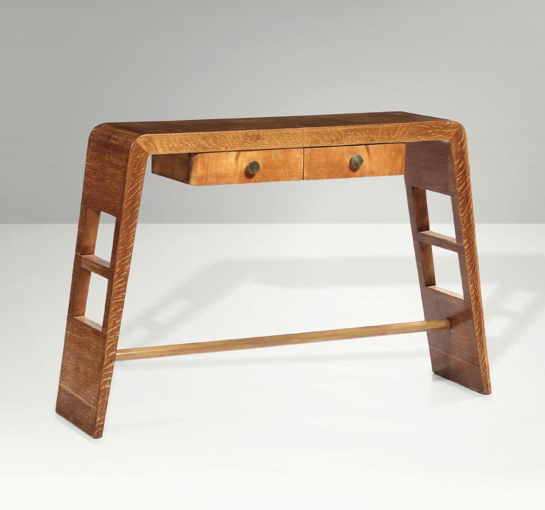 Consolle con struttura in legno e dettagli in ottone., (1 of 1)