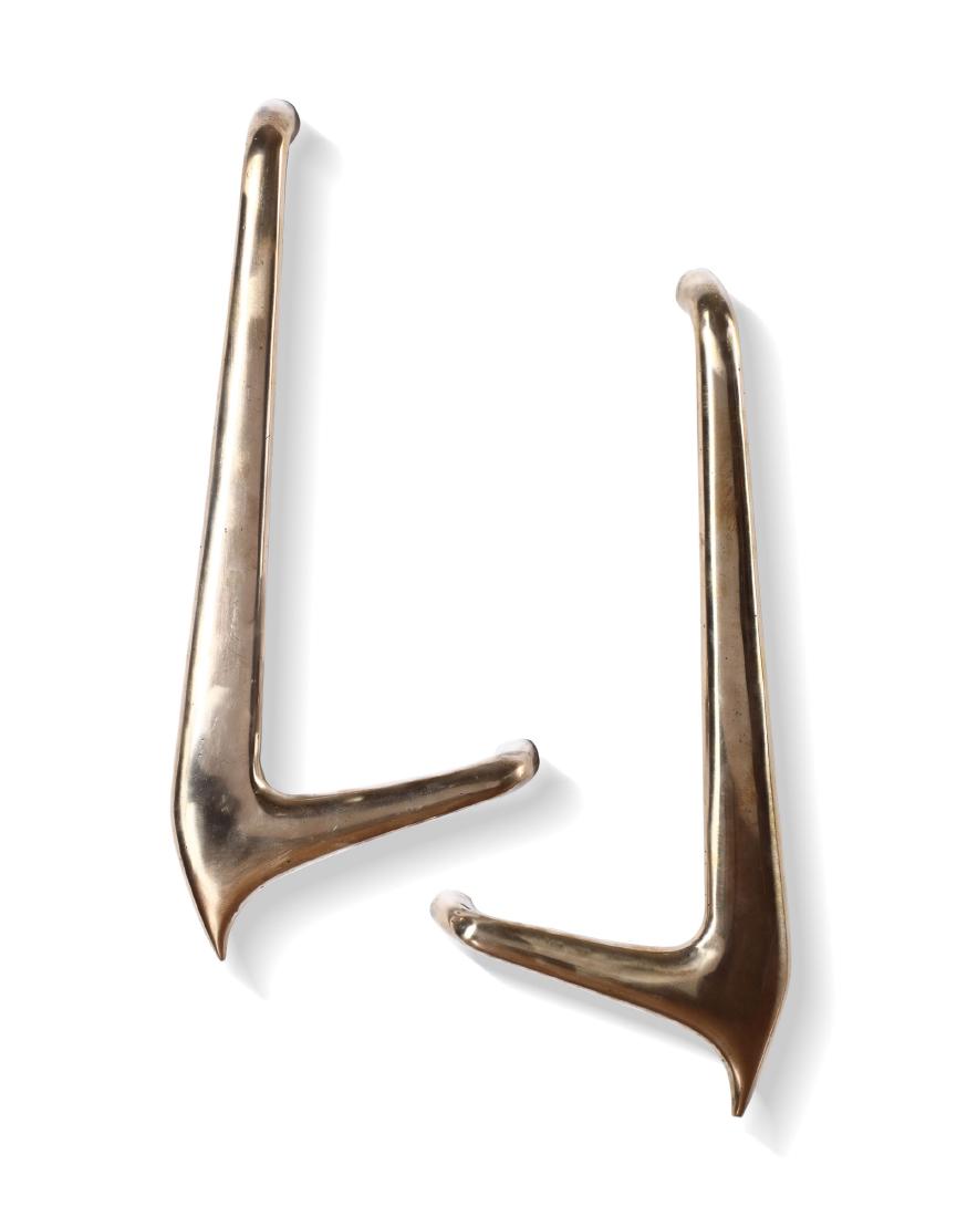 Coppia maniglie in fusione di ottone., (1 of 1)