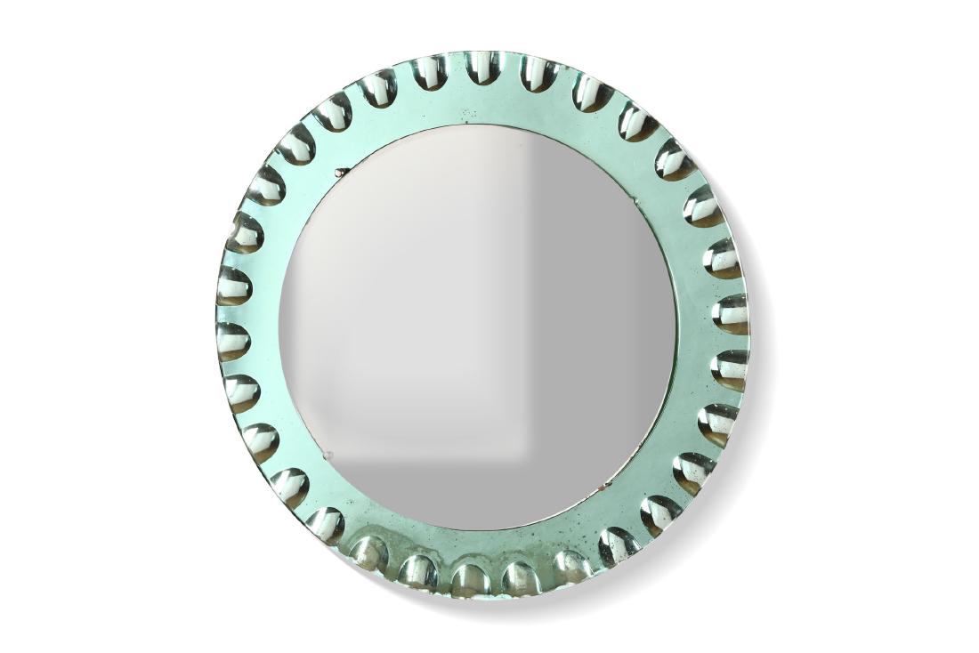 Specchiera con cornice in vetro molato colorato., (1 of 1)