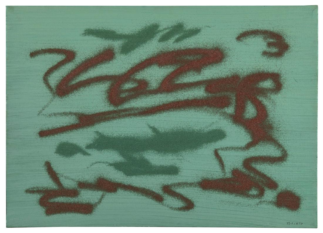Giulio Turcato (1912-1995), Verde - segnico con rosso,: mixed media on canvas, cm 50x70 signed lower right Label on the back of Galleria Cesarea, Genova Registered by Archivio Giulio Turcato, Roma, n. C.21729326420