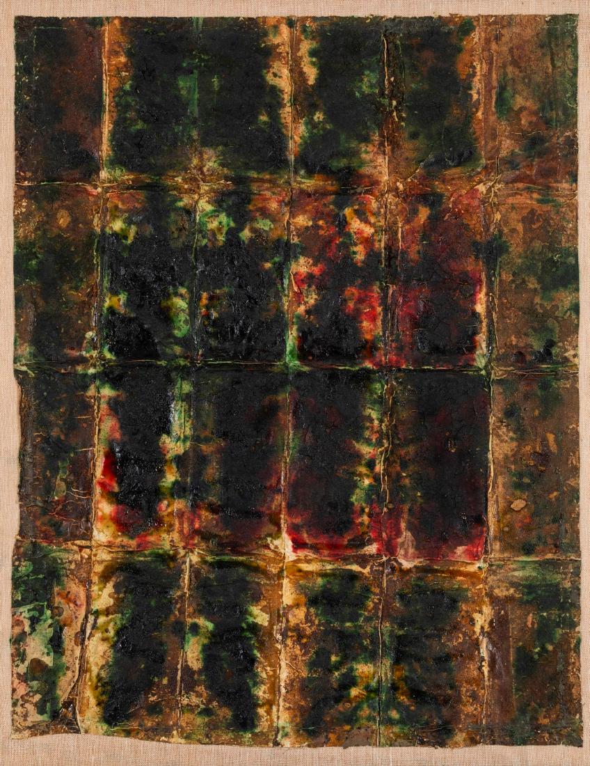 Renata Boero (1936), Cromogramma, 1980: vegetable colors on canvas, cm 94x74 signed and dated on the back COA by the artist