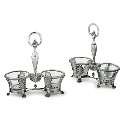 Two Silver Salt Bowls, 1800s