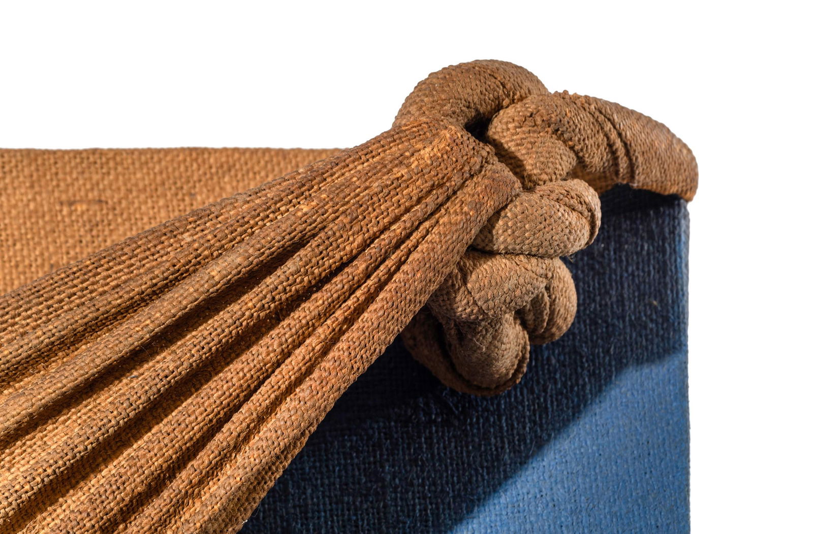 J. Eielson, Quipus, 1973: Jorge Eielson (1924-2006). Acrylic, jute and canvas on panel. 41.3x41.3x11cm. Signed and dated