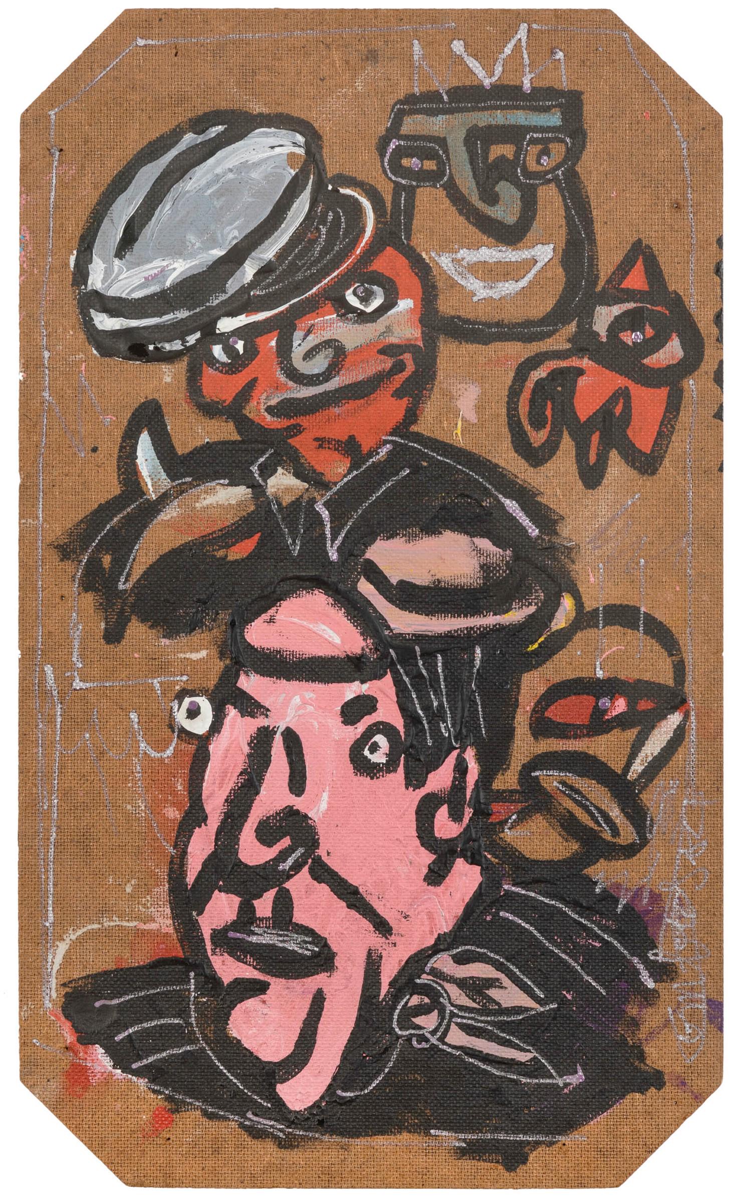 R. Combas, Untitled, 1984: Robert Combas (1957). Mixed technique on cardboard. 50x30cm. Signed and dated