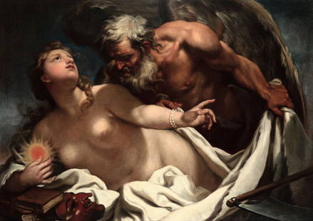 Antonio Balestra (Verona 1666-1740), La veritÃ svelata: olio su tela, cm 98x138