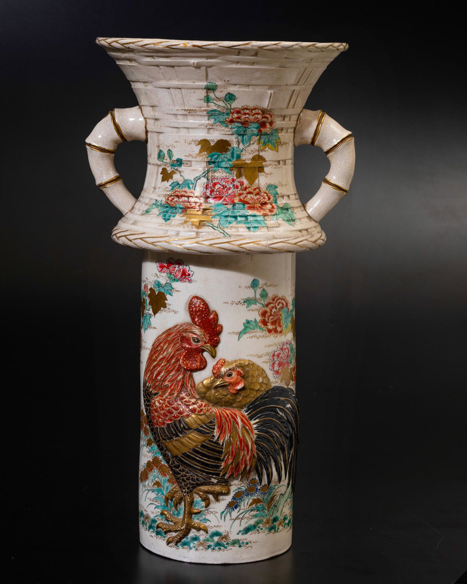 A Satsuma vase, japan, Meiji period, late 1800s: H 40cm