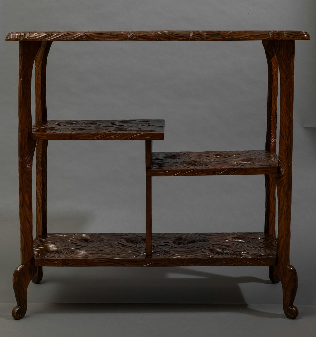 A fruitwood table, Japan, Meiji period (1868-1912): 84x85x38cm