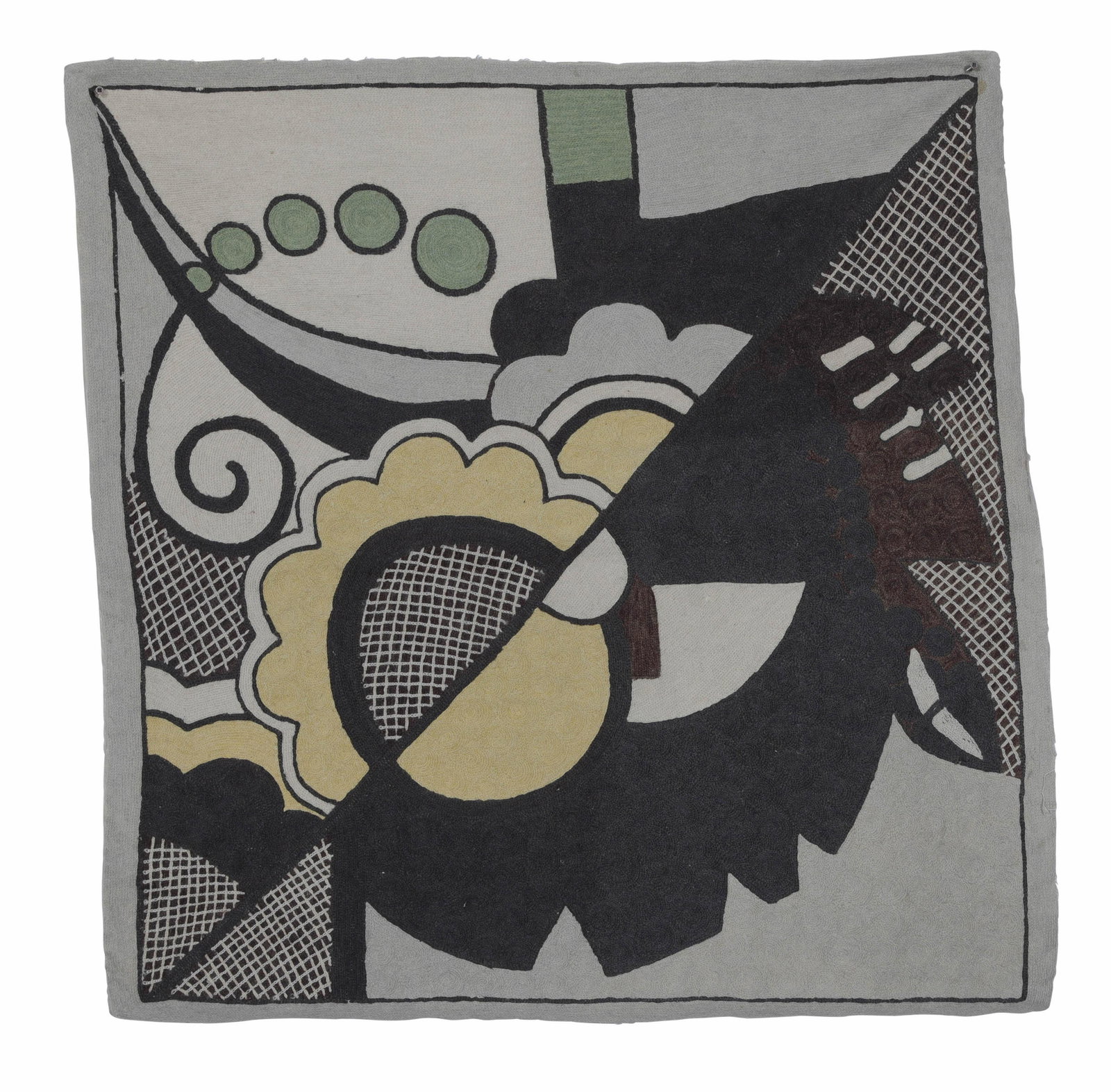 Tappeto DecÃ²,: a ricamo con decoro astratto, cm 92x91