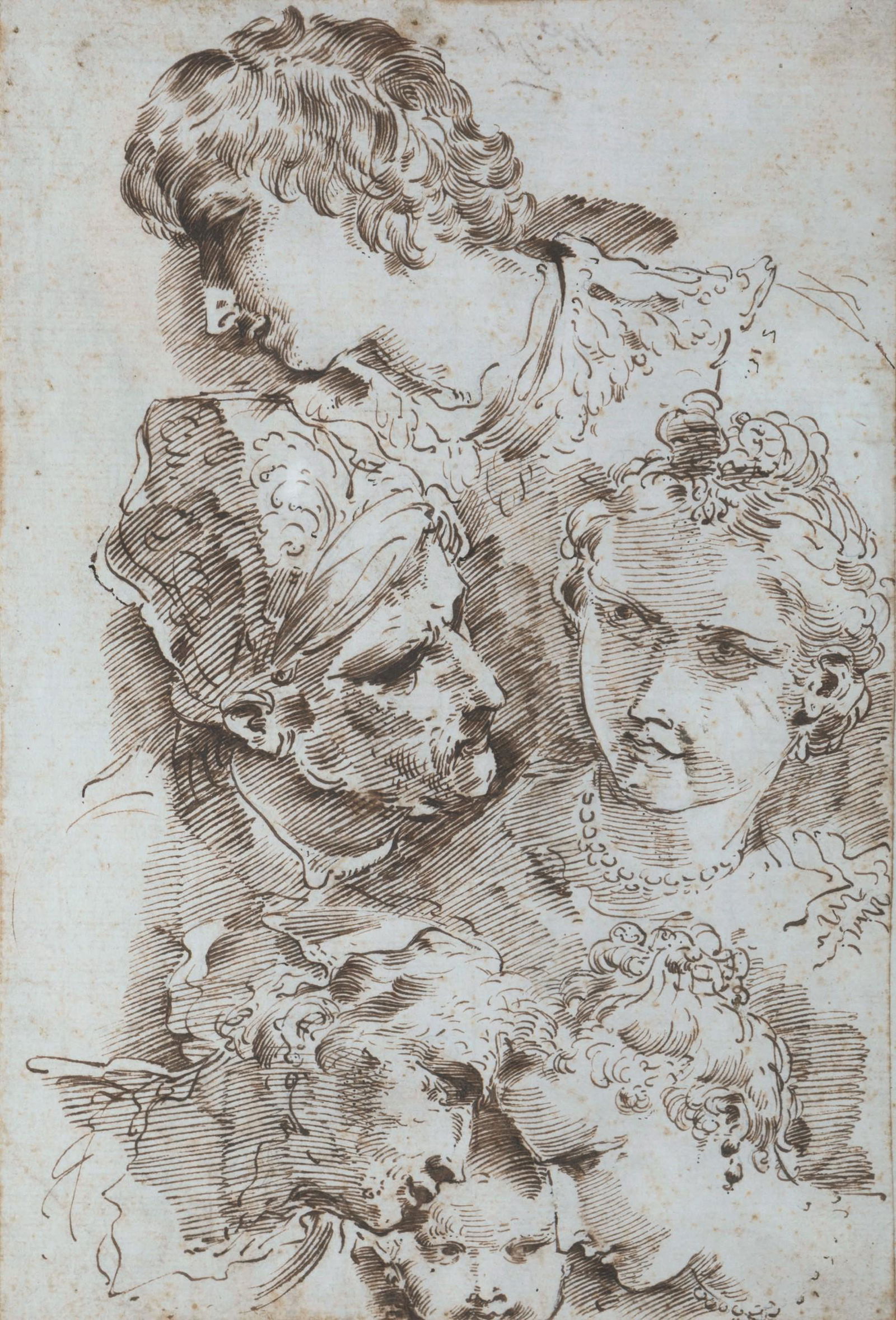 Donato Creti (Cremona 1671 - Bologna 1749), Studio per: penna e inchiostro bruno, mm 260x175