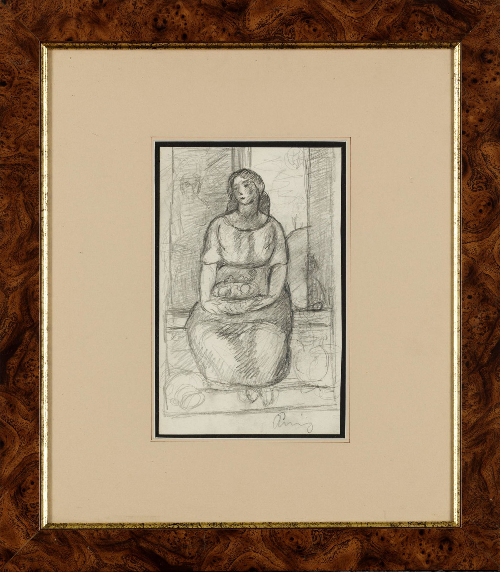 Piero Marussig (1879-1937), Studio per lâ€™autunno,: matita su carta, cm 23x14,8 firmato in basso a destra, Provenienza: Collezione privata Galleria Gianferrari Arte Contemporanea, Milano Collezione privata, Milano Esposizioni: Mischiare le carte immagi