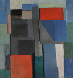 Salvatore Scarpitta (1919-2007), Composizione (Io e mio: oil on canvas, 81x75cm signed lower right Provenance: Giulia Battaglia, artist and Scarpitta's friend Private collection, Rome Exhibited: Arte astratta e concreta in Italia, Galleria Nazionale dâ€�