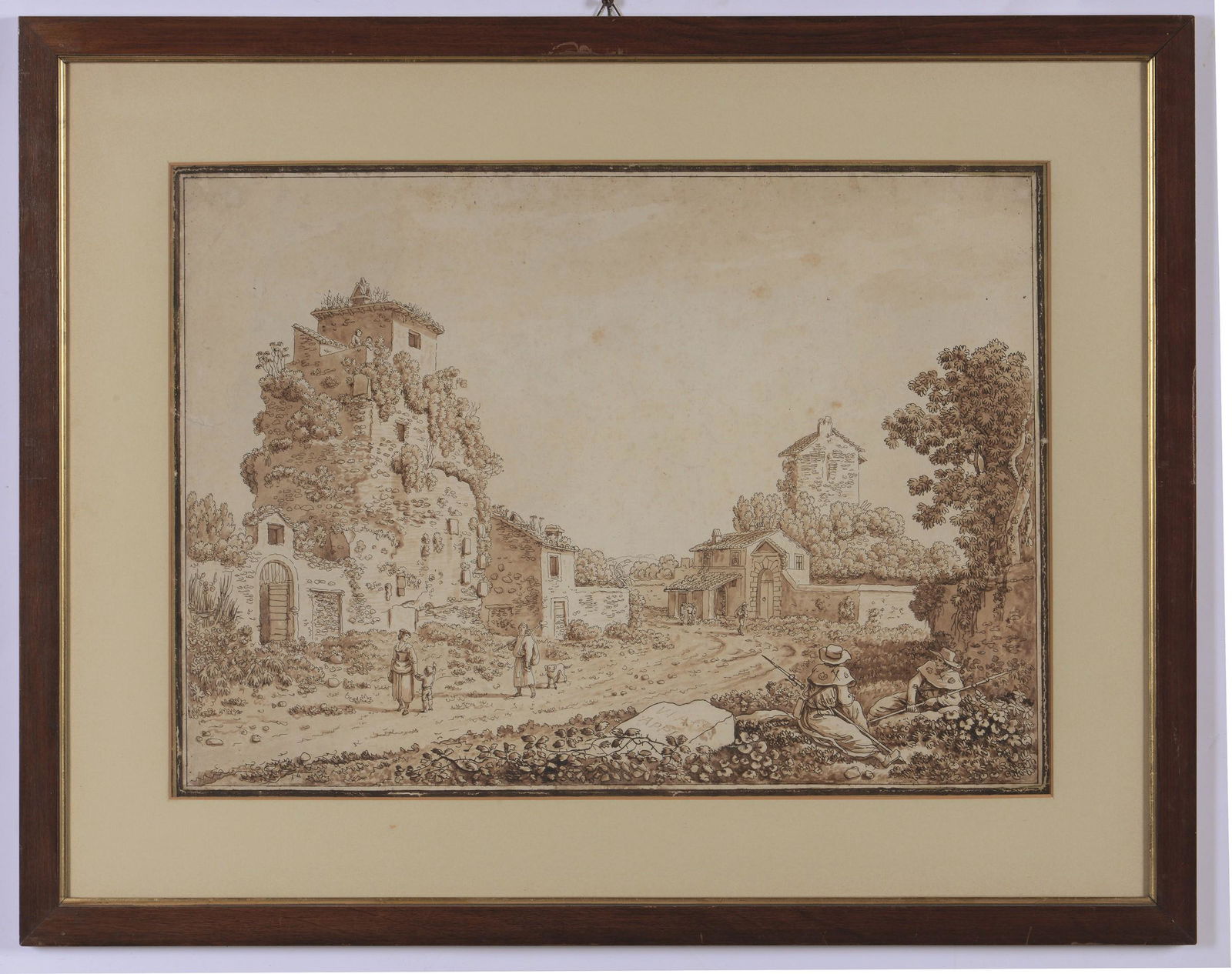 Carlo Labruzzi (Roma 1748 - Perugia 1817), Lungo: matita nera, penna e inchiostro bruno su carta, mm 380x540 Roma, 1790 circa